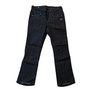 Retro G-Star Fender Mini Bell Bottom Capris Shorts Blue Denim Jeans Sz 27 NWT